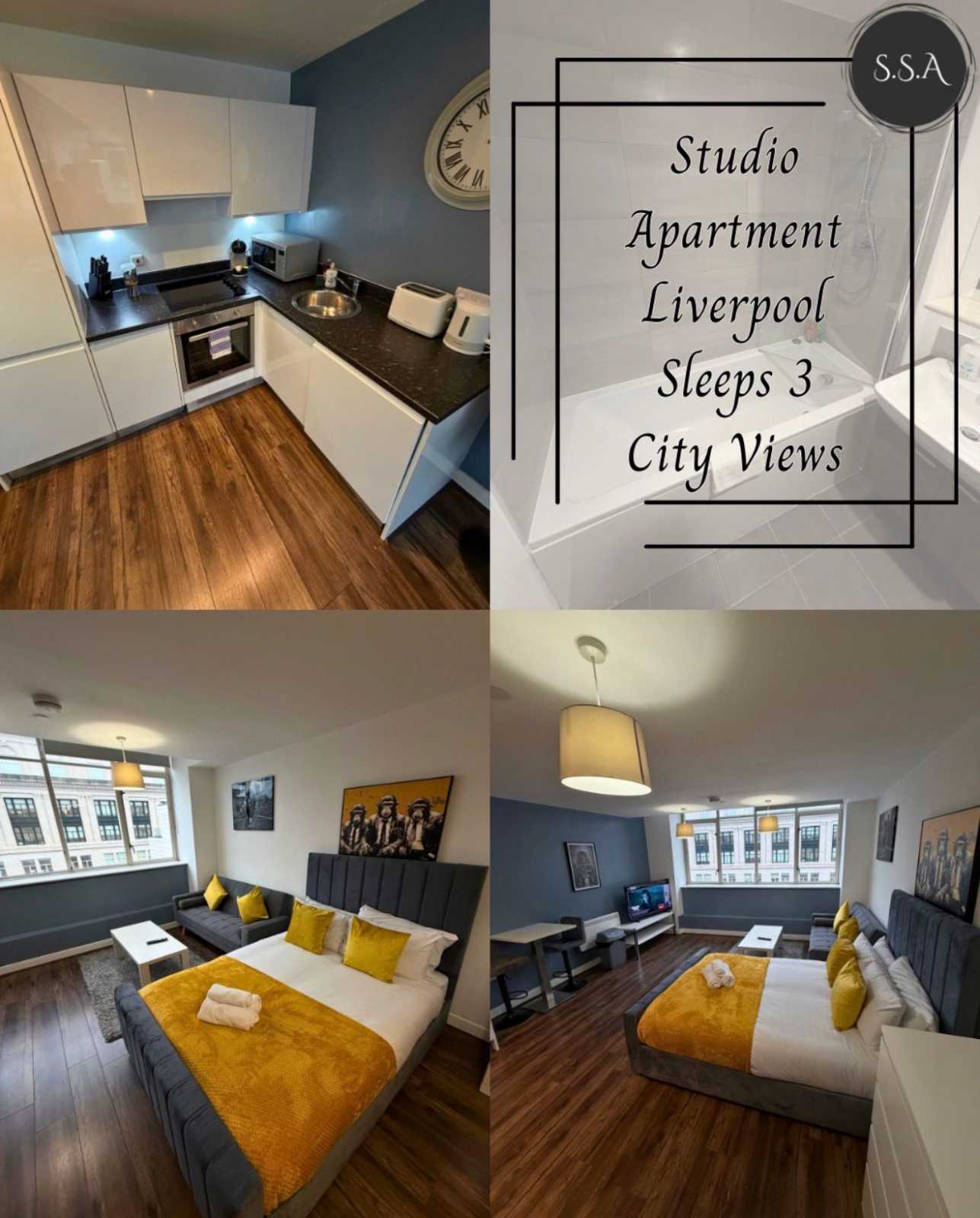 View City View Studio Apartment – Liverpool by StaySavvy Accommodation City View Studio Apartment – Liverpool by StaySavvy Accommodation serviced apartment - Liverpool - VivreStays