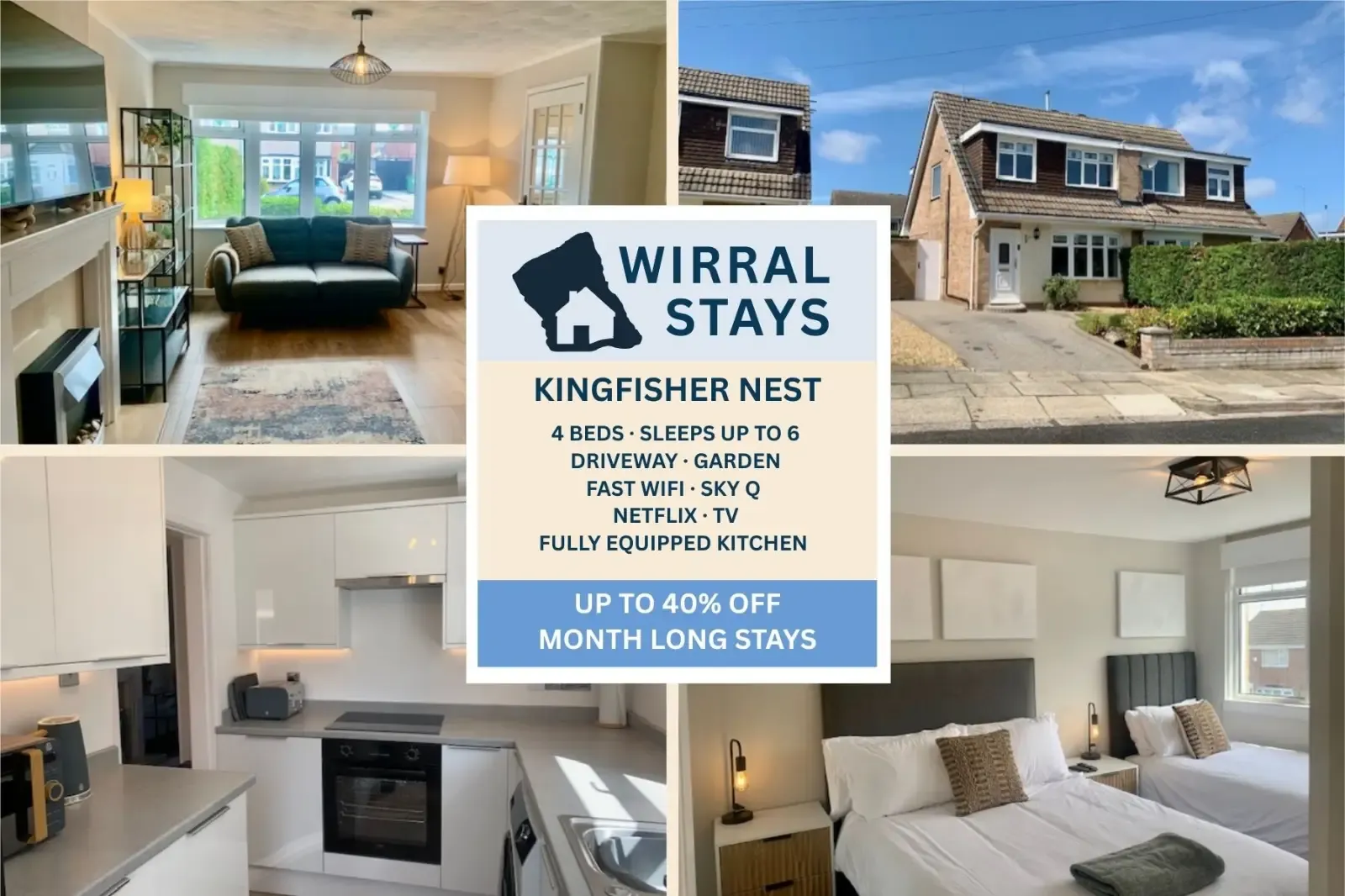 Kingfisher Nest - Serviced Accommodation | Contractor/Family Accommodation | Wirral | Moreton serviced apartment - Wirral - VivreStays