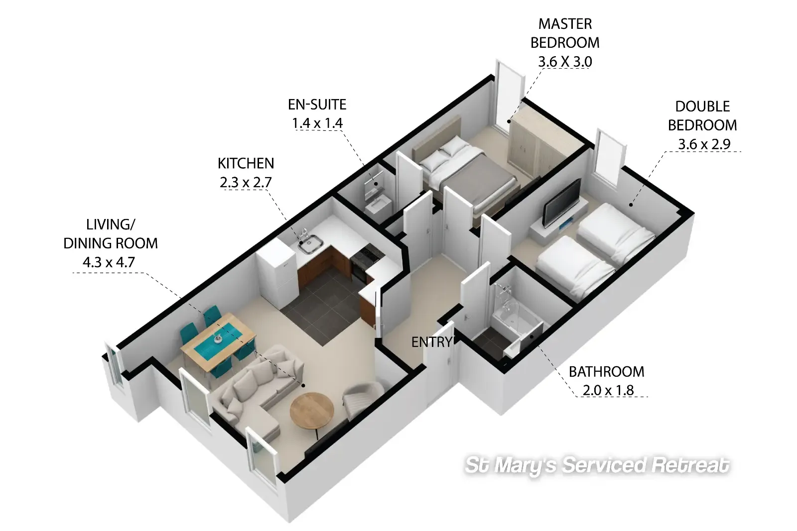 St. Mary's Retreat serviced apartment - Huntingdon - VivreStays